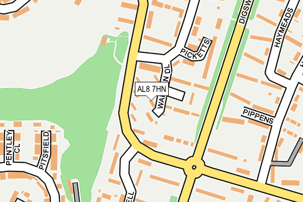 AL8 7HN map - OS OpenMap – Local (Ordnance Survey)