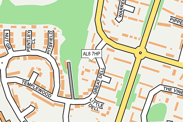 AL8 7HP map - OS OpenMap – Local (Ordnance Survey)