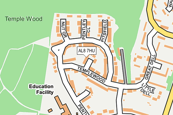 AL8 7HU map - OS OpenMap – Local (Ordnance Survey)