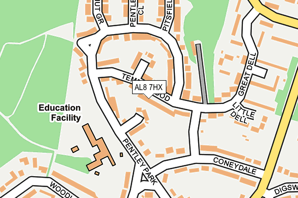 AL8 7HX map - OS OpenMap – Local (Ordnance Survey)