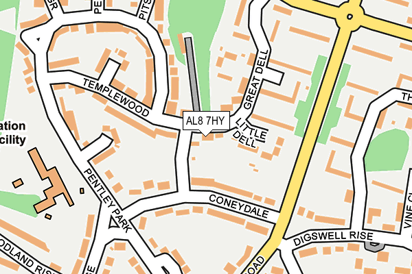 AL8 7HY map - OS OpenMap – Local (Ordnance Survey)