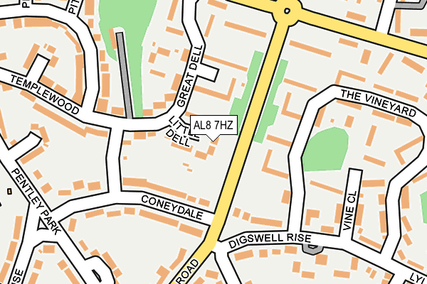 AL8 7HZ map - OS OpenMap – Local (Ordnance Survey)