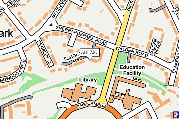 AL8 7JQ map - OS OpenMap – Local (Ordnance Survey)