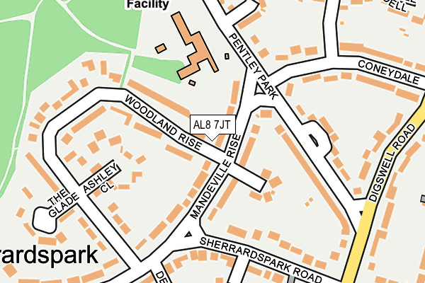 AL8 7JT map - OS OpenMap – Local (Ordnance Survey)