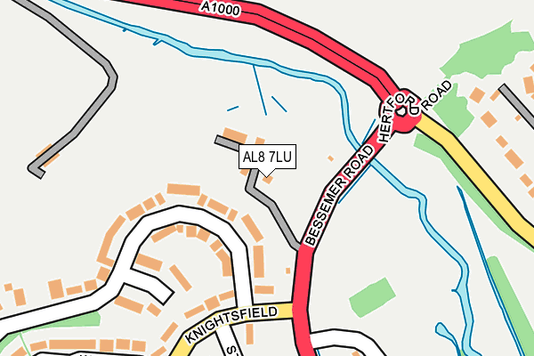 AL8 7LU map - OS OpenMap – Local (Ordnance Survey)