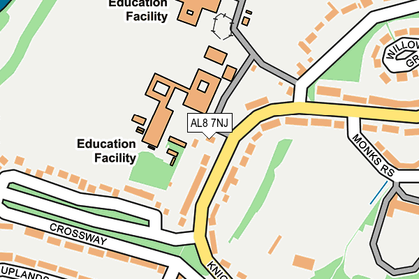 AL8 7NJ map - OS OpenMap – Local (Ordnance Survey)