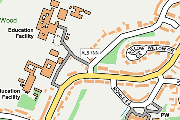 AL8 7NN map - OS OpenMap – Local (Ordnance Survey)