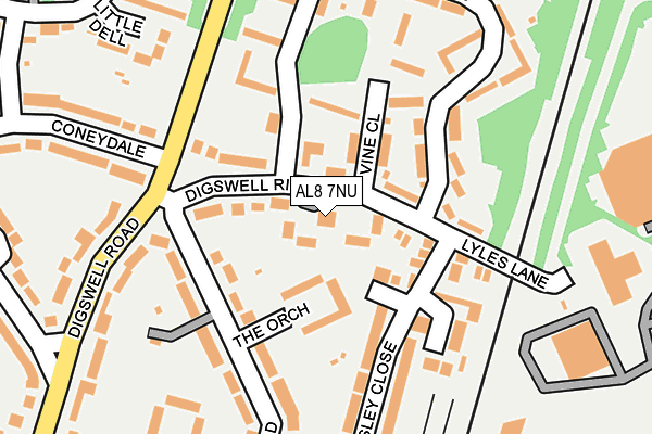 AL8 7NU map - OS OpenMap – Local (Ordnance Survey)