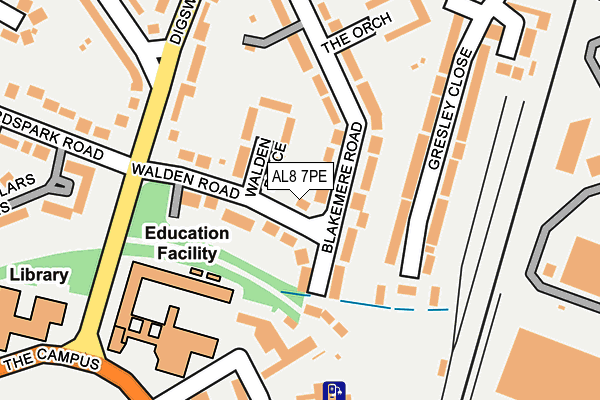 AL8 7PE map - OS OpenMap – Local (Ordnance Survey)