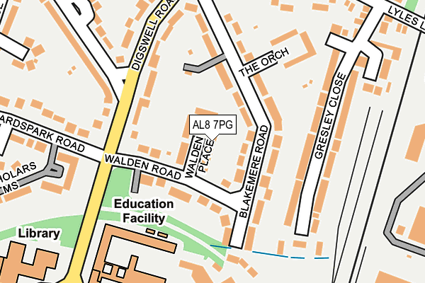AL8 7PG map - OS OpenMap – Local (Ordnance Survey)
