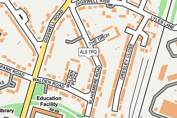 AL8 7PQ map - OS OpenMap – Local (Ordnance Survey)
