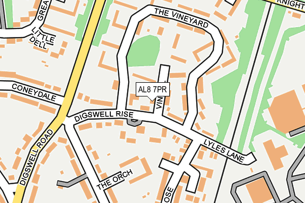 AL8 7PR map - OS OpenMap – Local (Ordnance Survey)