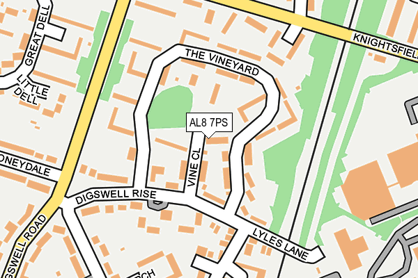 AL8 7PS map - OS OpenMap – Local (Ordnance Survey)