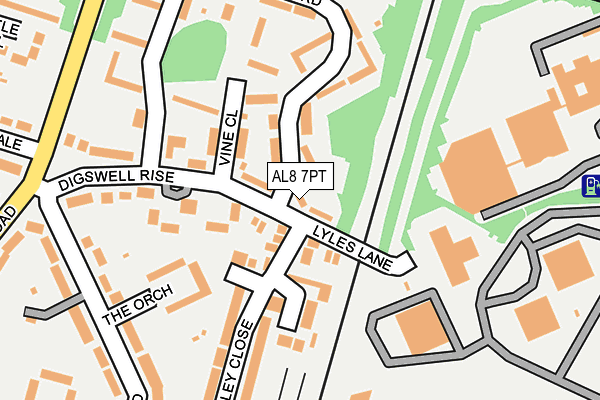 AL8 7PT map - OS OpenMap – Local (Ordnance Survey)