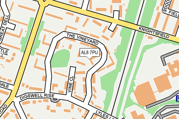 AL8 7PU map - OS OpenMap – Local (Ordnance Survey)
