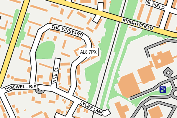 AL8 7PX map - OS OpenMap – Local (Ordnance Survey)