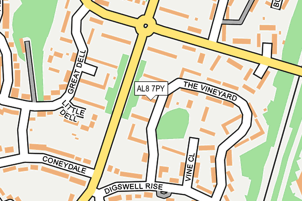 AL8 7PY map - OS OpenMap – Local (Ordnance Survey)