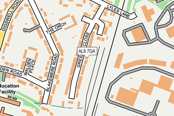 AL8 7QA map - OS OpenMap – Local (Ordnance Survey)