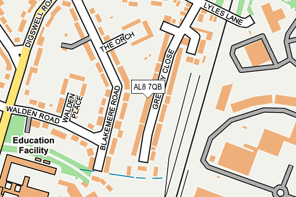 AL8 7QB map - OS OpenMap – Local (Ordnance Survey)