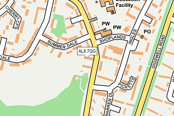 AL8 7QG map - OS OpenMap – Local (Ordnance Survey)