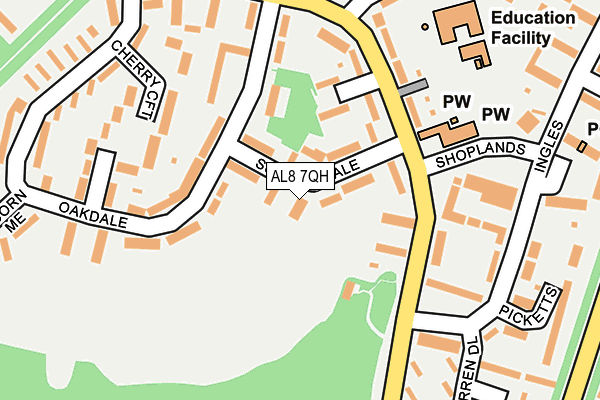 AL8 7QH map - OS OpenMap – Local (Ordnance Survey)