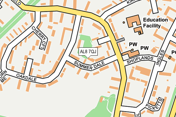 AL8 7QJ map - OS OpenMap – Local (Ordnance Survey)