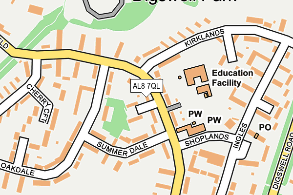 AL8 7QL map - OS OpenMap – Local (Ordnance Survey)