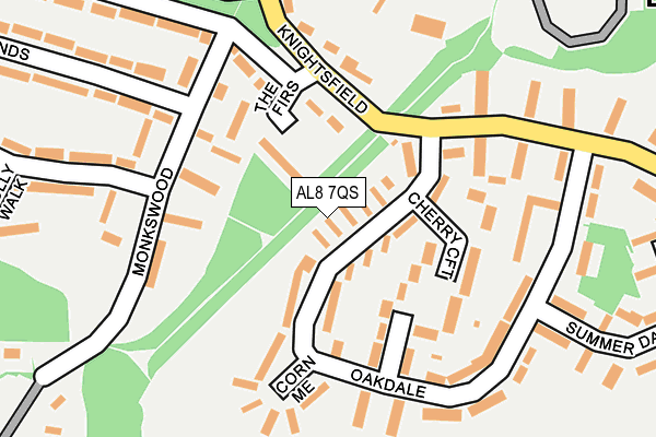 AL8 7QS map - OS OpenMap – Local (Ordnance Survey)