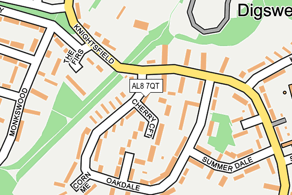 AL8 7QT map - OS OpenMap – Local (Ordnance Survey)