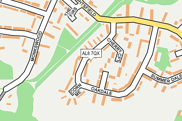 AL8 7QX map - OS OpenMap – Local (Ordnance Survey)