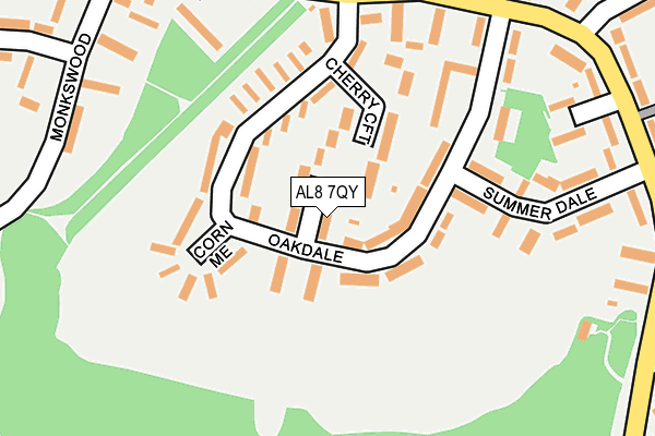 AL8 7QY map - OS OpenMap – Local (Ordnance Survey)