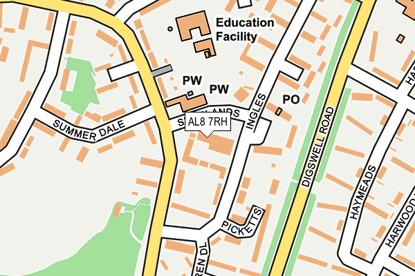 AL8 7RH map - OS OpenMap – Local (Ordnance Survey)