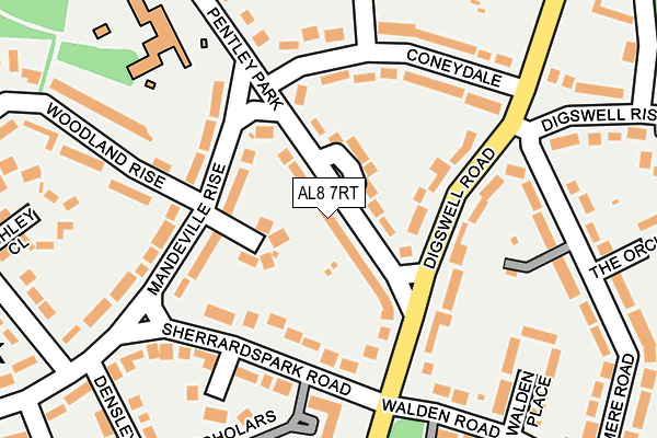AL8 7RT map - OS OpenMap – Local (Ordnance Survey)