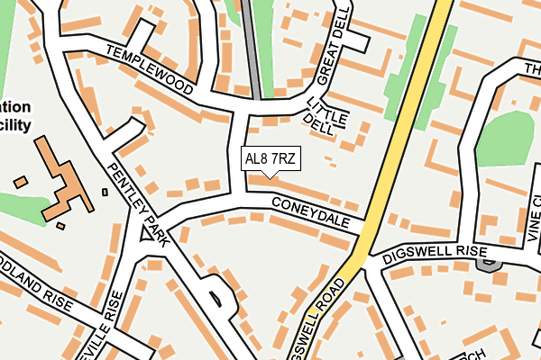 AL8 7RZ map - OS OpenMap – Local (Ordnance Survey)
