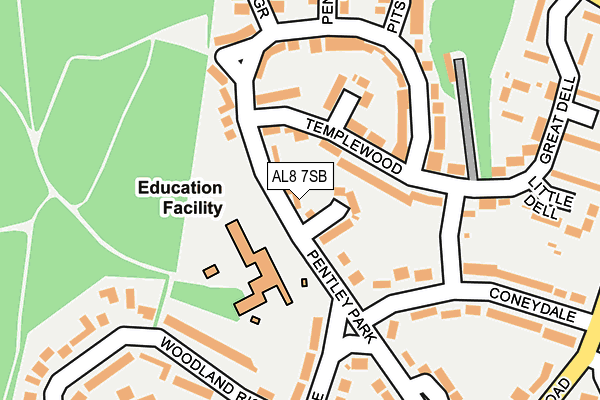 AL8 7SB map - OS OpenMap – Local (Ordnance Survey)