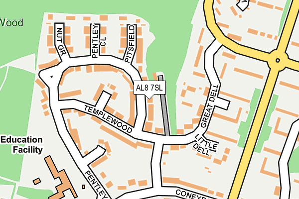 AL8 7SL map - OS OpenMap – Local (Ordnance Survey)