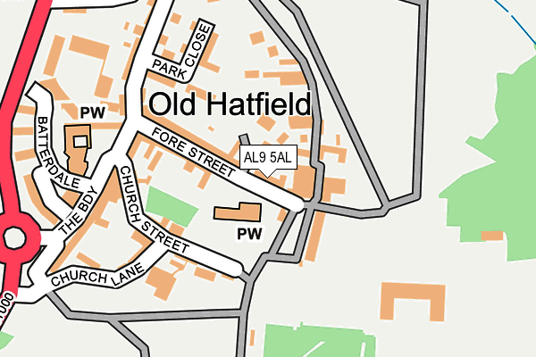AL9 5AL map - OS OpenMap – Local (Ordnance Survey)