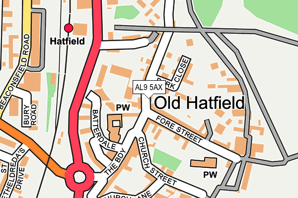 Map of GREEN LANE HOMES (HATFIELD) 2020 LTD at local scale