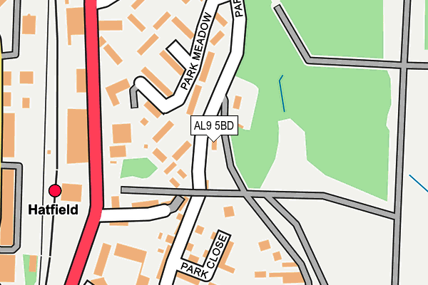 AL9 5BD map - OS OpenMap – Local (Ordnance Survey)