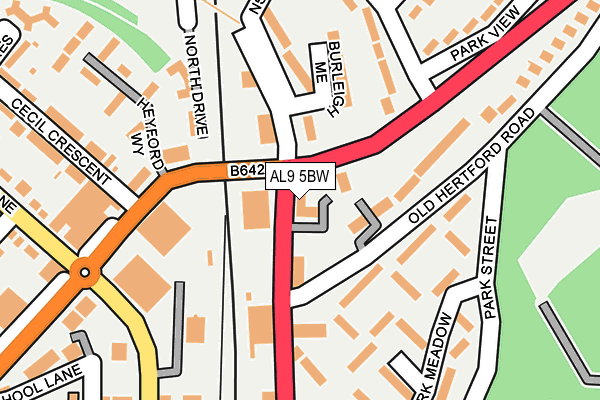 AL9 5BW map - OS OpenMap – Local (Ordnance Survey)