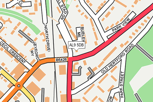 AL9 5DB map - OS OpenMap – Local (Ordnance Survey)