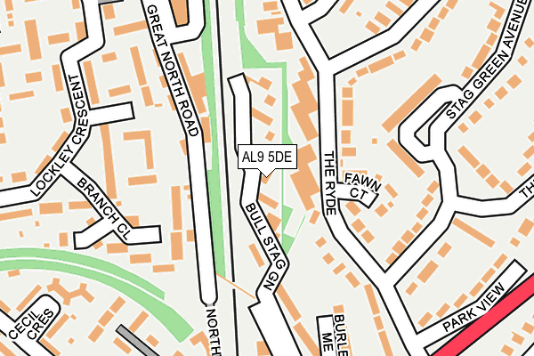 AL9 5DE map - OS OpenMap – Local (Ordnance Survey)