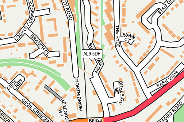 AL9 5DF map - OS OpenMap – Local (Ordnance Survey)