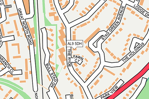 AL9 5DH map - OS OpenMap – Local (Ordnance Survey)