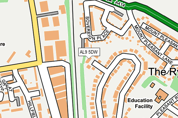 AL9 5DW map - OS OpenMap – Local (Ordnance Survey)