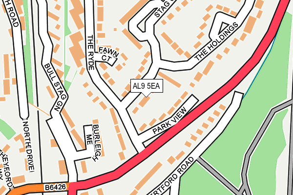 AL9 5EA map - OS OpenMap – Local (Ordnance Survey)