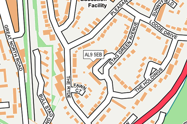 AL9 5EB map - OS OpenMap – Local (Ordnance Survey)