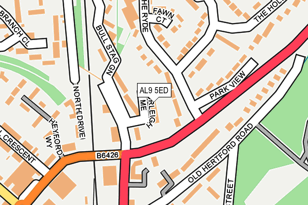 AL9 5ED map - OS OpenMap – Local (Ordnance Survey)