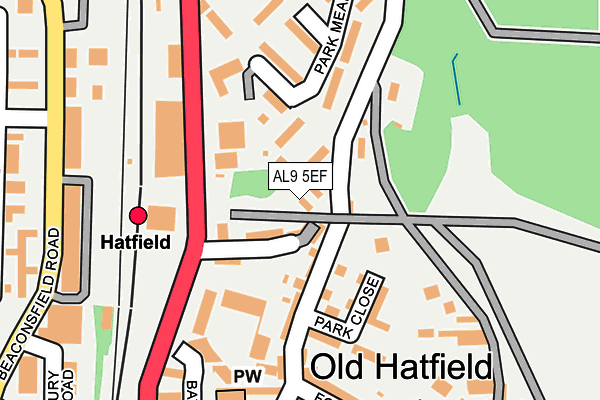 AL9 5EF map - OS OpenMap – Local (Ordnance Survey)