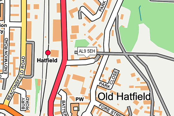 AL9 5EH map - OS OpenMap – Local (Ordnance Survey)